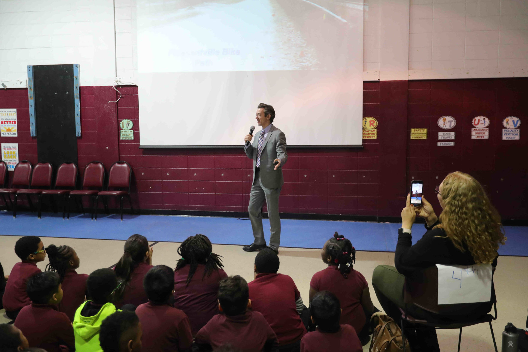 Meteorologist Joe Martucci at South Main School